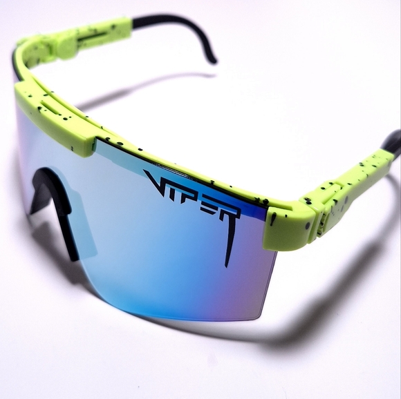 Neon Green and Blue lens pit viper sunglasses - Picture 3 of 5